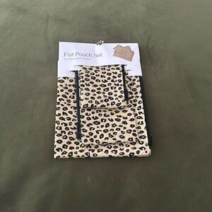 Baggu Honey Leopard Flat Pouch Set - NWT